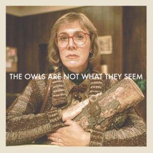 The same image as above, showing how The Log Lady cradles her log. Caption reads, "The owls are not what they seem."